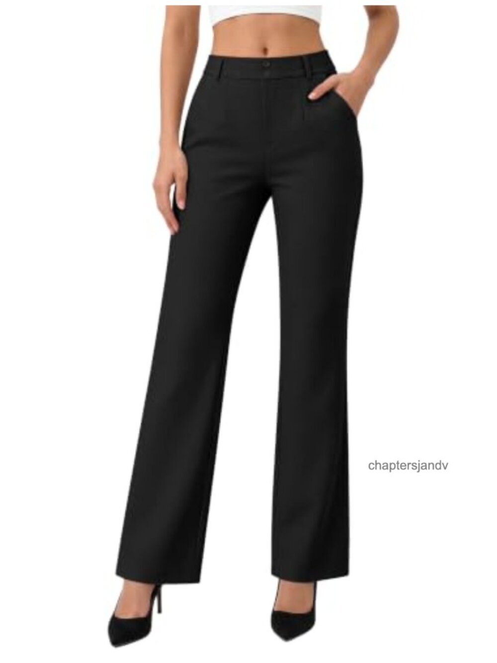 Stretchy High Waisted Bootcut Work Slacks